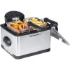 Elite Gourmet EDF-401T Electric Immersion Deep Fryer 3-Baskets, 1700-Watt, Timer Control, Adjustable Temperature