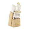 Farberware 15-Piece Forged Triple Riveted Knife Set with Block Gold