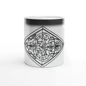 Mystic Lozenge white coffee Mugs Art and Design by HadiArts