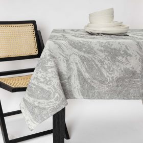 Thyme & Table 84" Tablecloth, Gray Marble