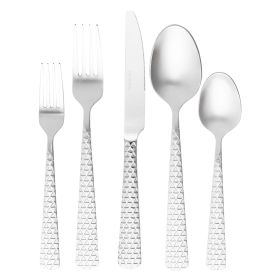 Thyme & Table 20-Piece Medallion Stainless Steel Flatware Set, Silver