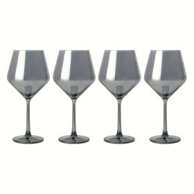 Thyme & Table 4-Piece Angled Wine Glass Set in Smoke Finish