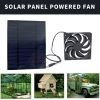 DC 12V 50W Solar Panel Powered Fan Ventilator for Dog/Chicken House Greenhouse RV Roof Mini Fan 30cm Black