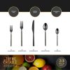 Thyme & Table 20-Piece Lumi Stainless Steel Flatware Set, Black