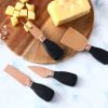 Hecef 5 PCS Cheese Knife Set with Acrylic Stand, Stainless Steel Cheese Slicer with PP Handle