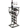 Wine Rack Freestanding Floor, Wine Storage Display Rack Table for Bar, Brushed Gold, Wine Bottle Holder