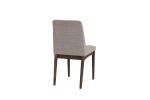 Modern 7pc Dining Set Ash Walnut Finish Dining Table 6x Side Chairs Foam Cushion Fabric upholstery