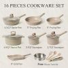 CAROTE Pots and Pans Set Non Stick, 16Pcs Kitchen Cookware Set, Stackable Induction Cookware, Pot and Pan set