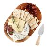 Hecef Cheese Board Set, Acacia Wood Charcuterie Board with Cheese Knife, Marble Board