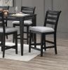 Black Color 7pc Dining Set Counter Height Table And 6x High Chairs Upholstered Fabric Cushion Seats Solid wood Dining Room Furniture