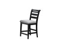 Black Color 7pc Dining Set Counter Height Table And 6x High Chairs Upholstered Fabric Cushion Seats Solid wood Dining Room Furniture