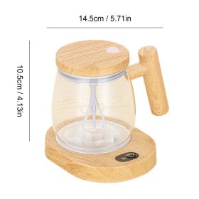 Fully Automatic Coffee Stirring Cup 400ml Electric Mixer Mug for Coffee Tea Milk Cocoa Self Stirring Coffee Mug Glass High Speed (Color: Transparent color)