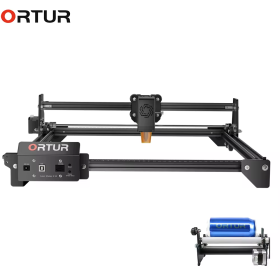 ORTUR Laser Engraver DIY KIT Y-axis Laser Rotary Roller Desktop Engraving Cutting Cutter Machine Metal Woodworking 400x400mm (Color: OLM2-S2-LU2-10A YRR)