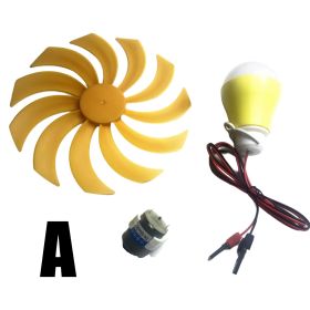 5.5V Mini Wind Turbine Motor Led Windmill Micro Wind Turbine Wind Turbine Science Teaching Tool Model 0.44W 80MA with 5W Bulb (Color: with 5w bulb)