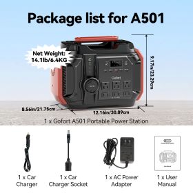 FF Flashfish AC 230V 500W(Peak 1000W) Portable Power Station EU Solar Generator 540Wh 120W DC Power Battery Camping Outdoor RV (Color: 110V US Gofort)