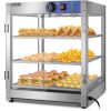 ROVSUN 3-Tier Food Warmer, 800W Commercial Food Warmer Display Electric Countertop Food Pizza Warmer with LED Lighting