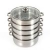 26cm/28cm/30cm 5-Layer Stainless Steel Steamer For Kitchen Cooking