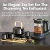 Luxury Tea Set. Electric Kettle with Infuser for Loose Leaf and Ceramic Serving Set. Excellent Gift Idea for Tea Lovers.